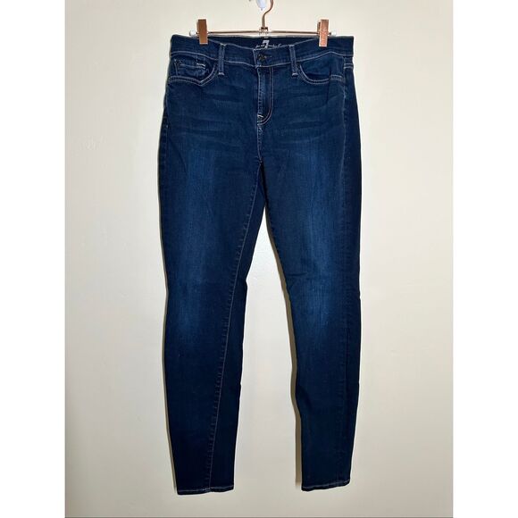 7 For All Mankind Gwenevere Dark Wash Skinny Jeans Size 30 - Picture 1 of 6